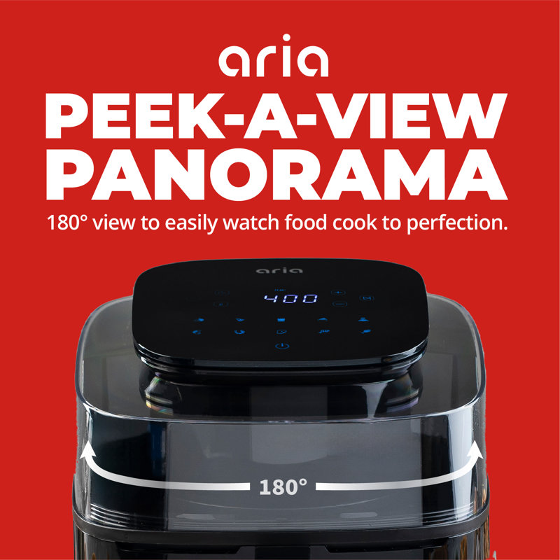 Aria Air Fryers Aria Panoramic Air Fryer, 180Degree View, Generous
